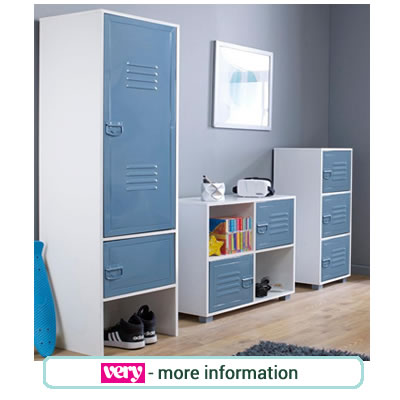 Ultra contemporary, blue, metal bedroom furniture for children.