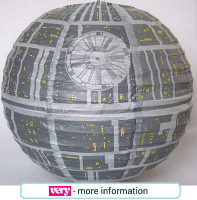 From Star Wars, a large paper ceiling shade - Death Star.
